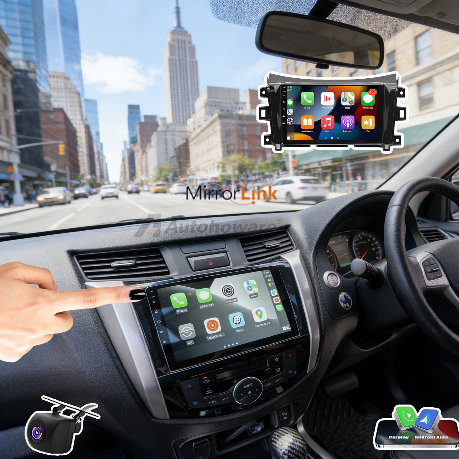 ANDROID 13 CAR STEREO GPS FOR NISSAN NAVARA 2015-2018 APPLE CARPLAY GPS 2GB+64GB