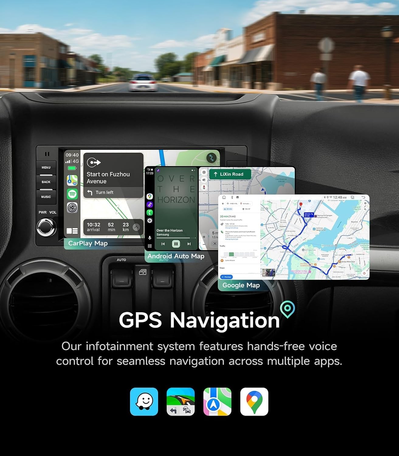 7″ 64G Dual Knob Android Auto Carplay for 2005-2015 Jeep Dodge Chevy Chrysler