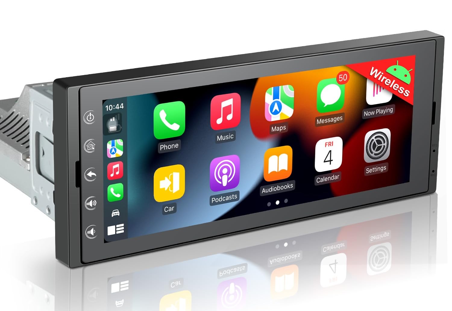 Single DIN Car Radio 6.9″ Wireless Apple CarPlay Android Auto Bluetooth 5.2