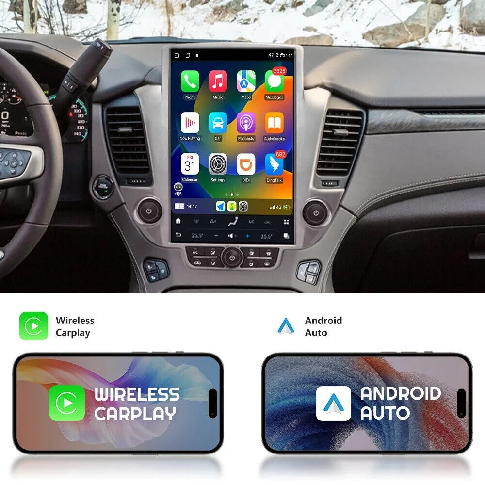 For Chevrolet Tahoe GMC Yukon 2014-2020 14.4″ Android Tesla GPS Radio Big Screen