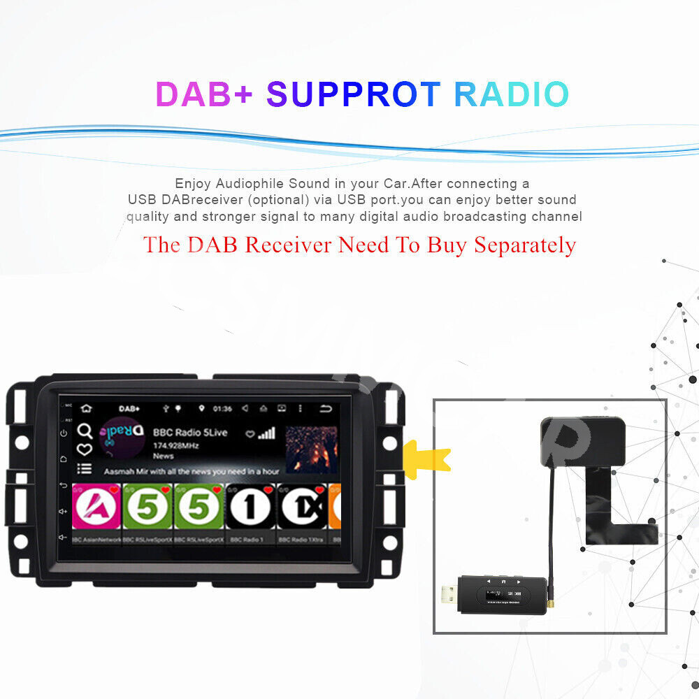2DIN Car Stereo Radio Touch Screen WIFI Head Unit Fit For GMC Acadia 2013-2017