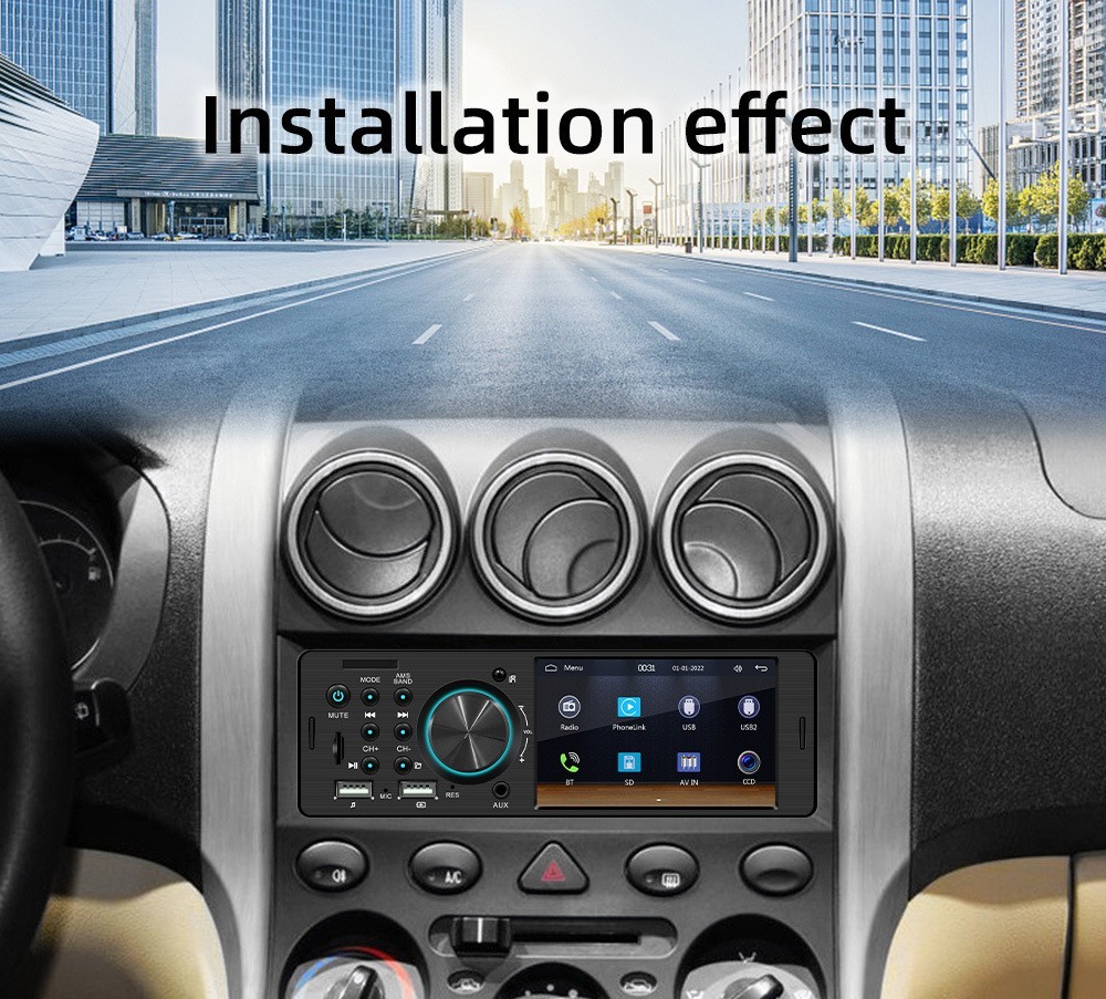 1DIN 4″ Car MP5 Player Wireless CarPlay Android Auto Steering Wheel Control AUX