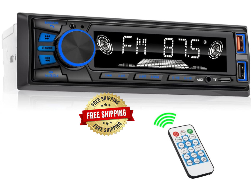 Radio de Coche Bluetooth Single DIN, Audio con Manos Libres y Control App