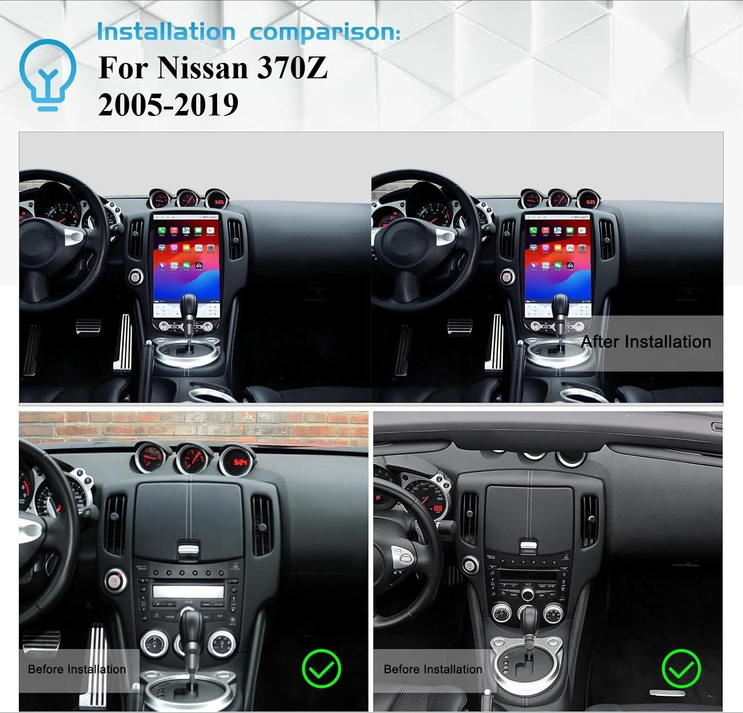 14.5″ Android Car Radio Stereo Carplay GPS Navigation For Nissan 370Z 2005-2019
