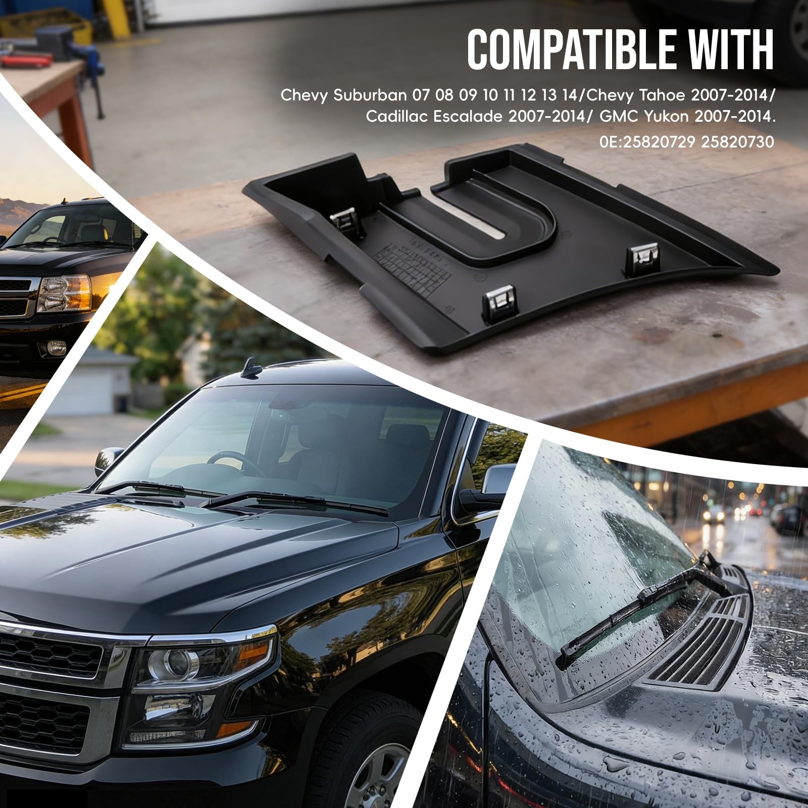 2PCS Windshield Wiper Cowl End Panel Compatible with 2007-2014 Chevy Tahoe