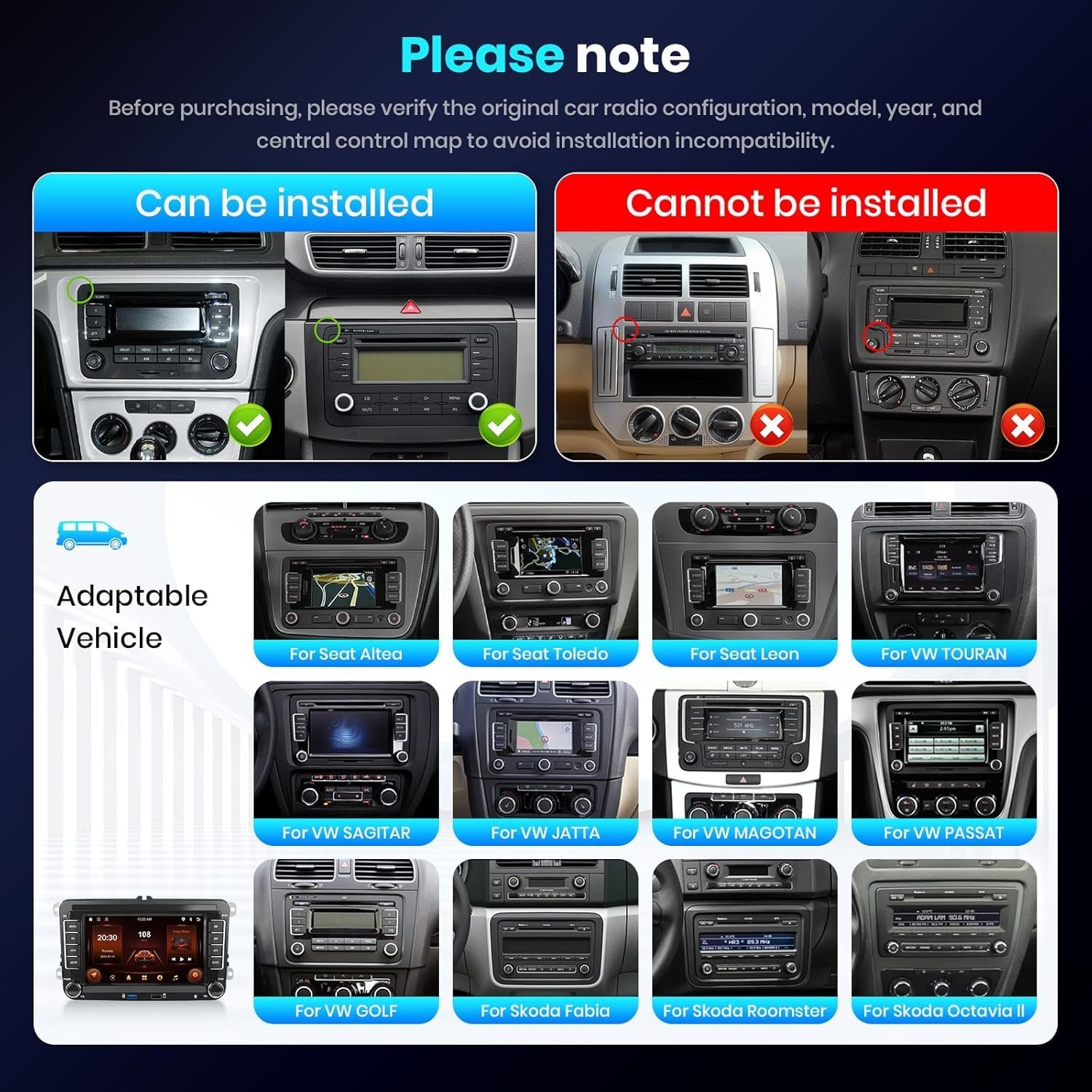 2G+64G for VW Passat Jetta Tiguan Golf MK5 MK6 T5 Polo Car Radio Stereo…