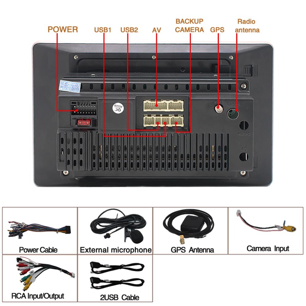 Android 11.0 10.1″ Rotatable Screen Car Stereo Radio GPS Wifi 2Din FM OBD 2+16GB