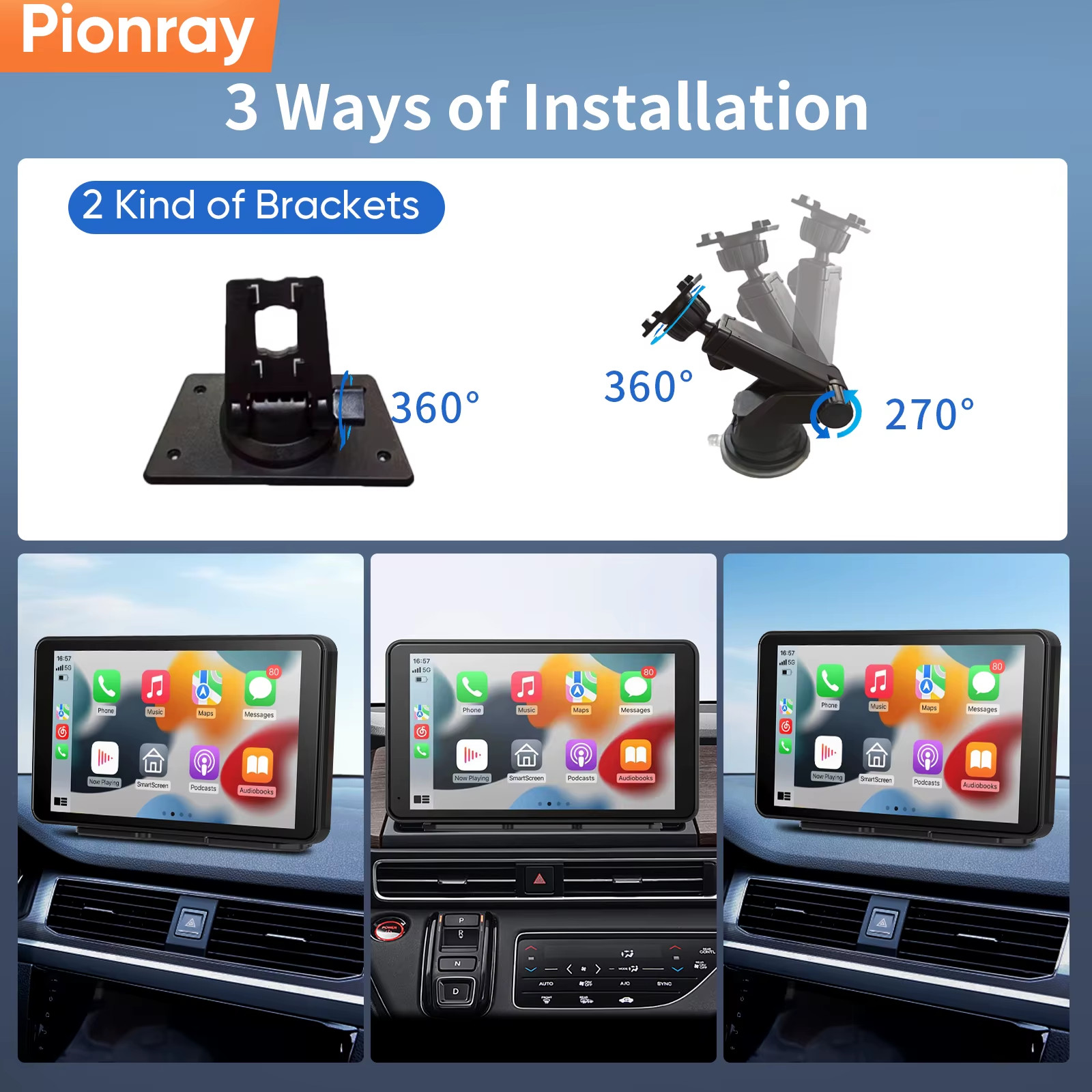 7/10 Inches Android Auto Universal Portable Carplay for Car Screen Car Radio Vid