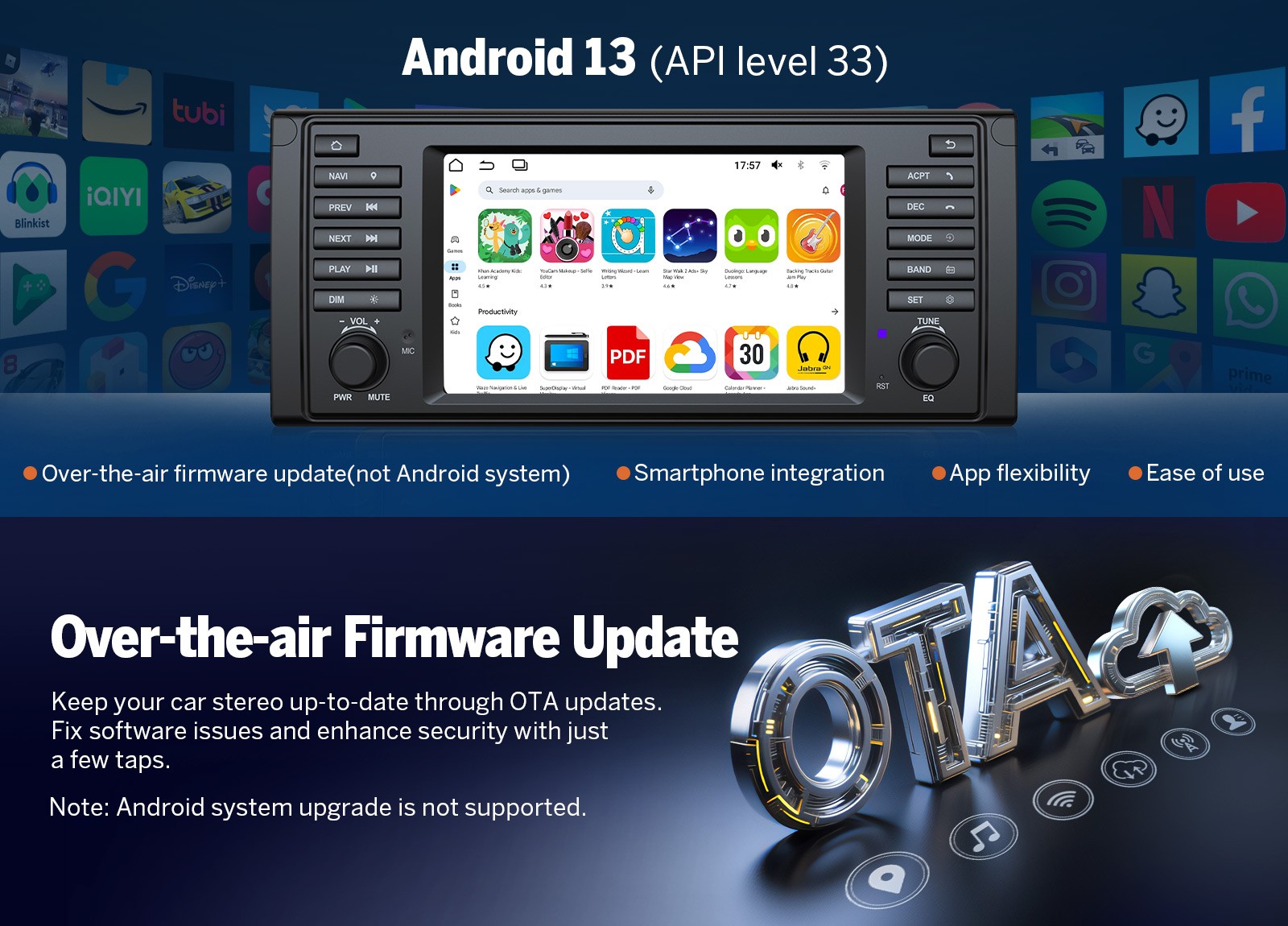 For BMW E39 528i 530i 7″ QLED 6+64G Car Stereo Wireless CarPlay GPS Qualcomm DSP