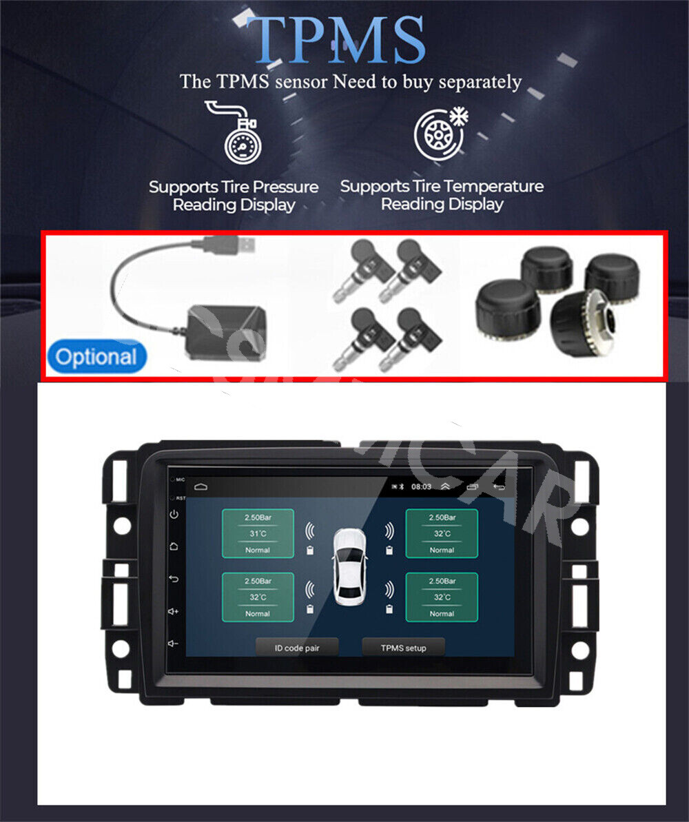 2DIN Car Stereo Radio Touch Screen WIFI Head Unit Fit For GMC Acadia 2013-2017