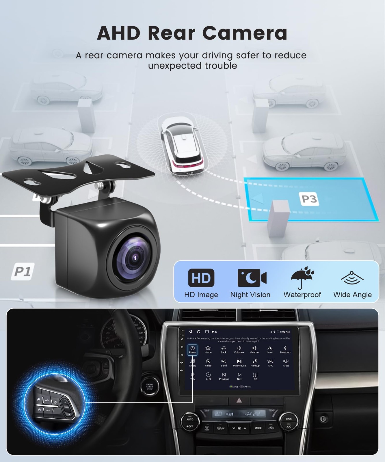 Rimoody 4Core 2G64G Android 15 Car Stereo Radio For Toyota Camry 2015 2016 2017