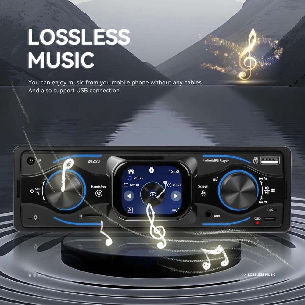 1 DIN 2.17 inch Car Stereo Radio Touch Screen Bluetooth FM MP3 Player TF USB AUX
