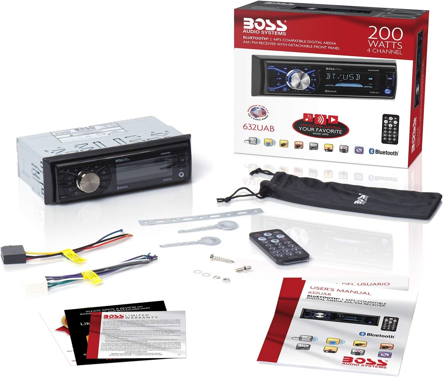 Estéreo para coche con Bluetooth, sin reproductor de CD DVD, receptor radio AM/F