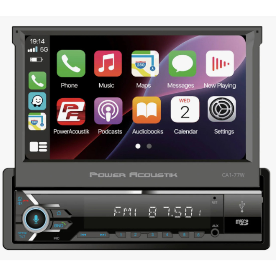 Power Acoustik CA1-77W 7″ Digital Media Receiver w/ Apple CarPlay & Android Auto