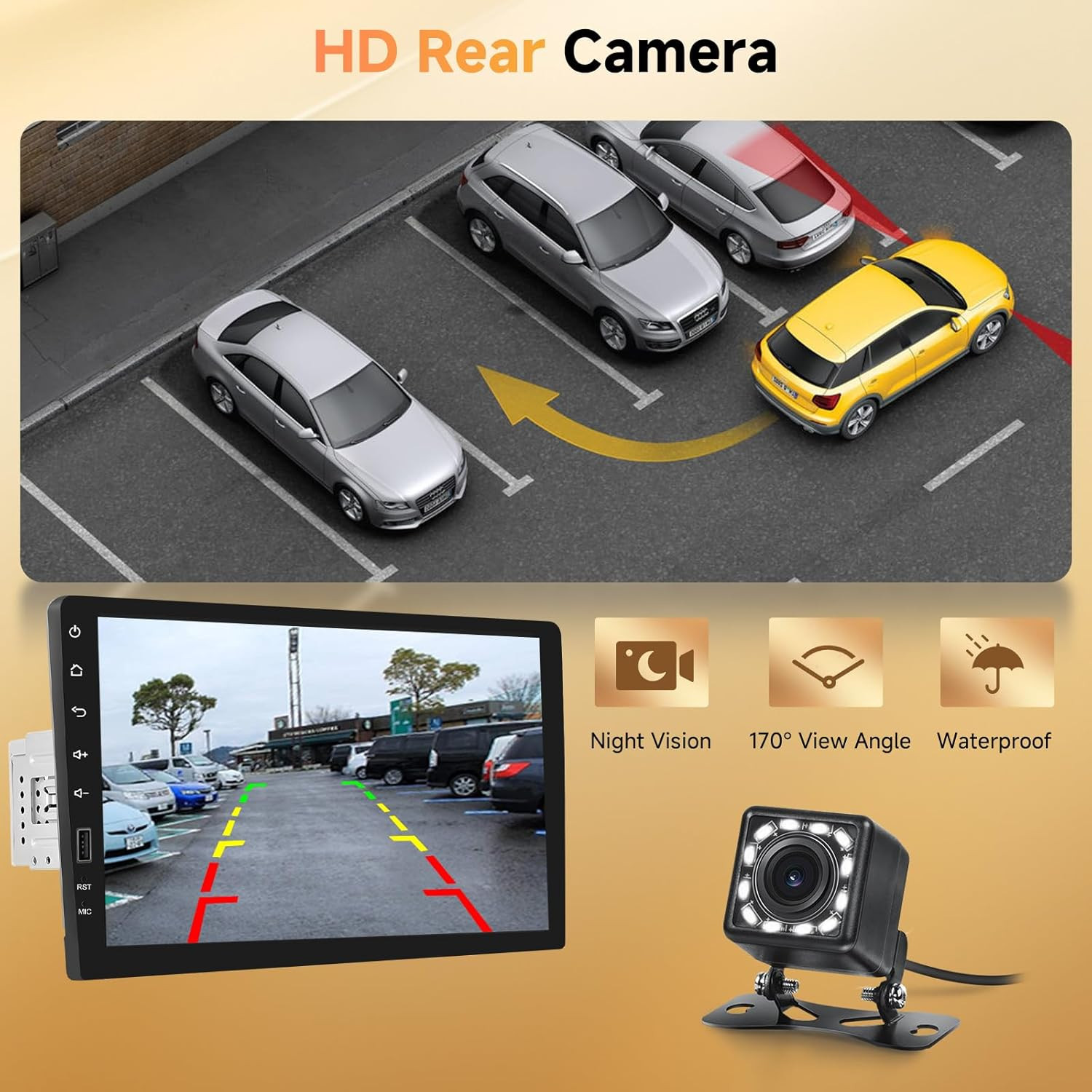 9 Inch Wireless Carplay Single Din Car Stereo Android Auto, Bluetooth IPS Touch