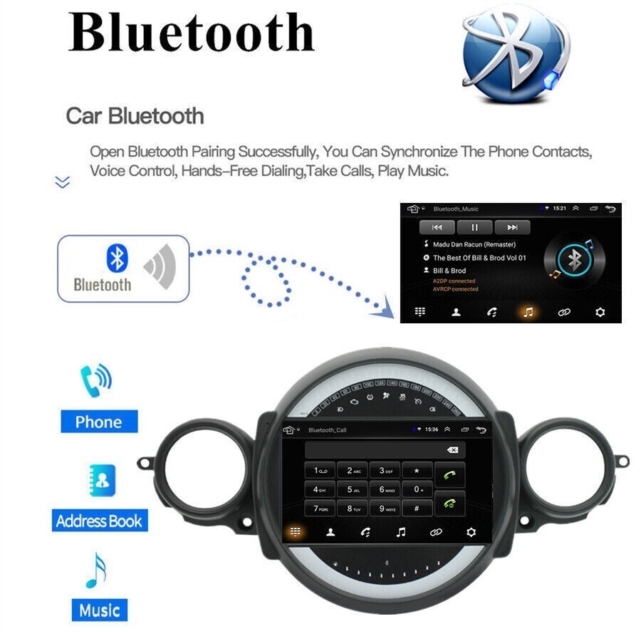 Android 13 Screen Display GPS Carplay for BMW Mini Cooper 2007-2015 MPH R60 R56