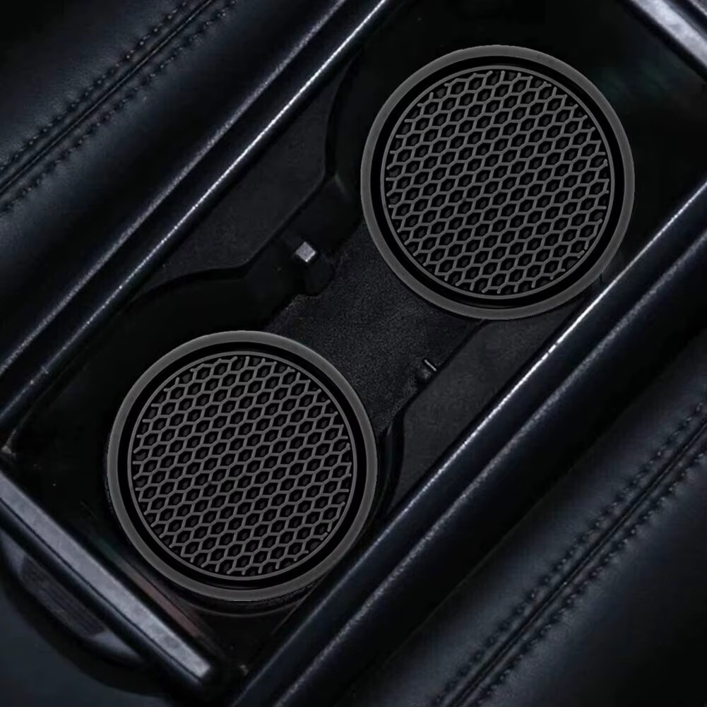 2Pcs Black Car Auto Cup Holder anti Slip Insert Coasters Pads Interior Accessori