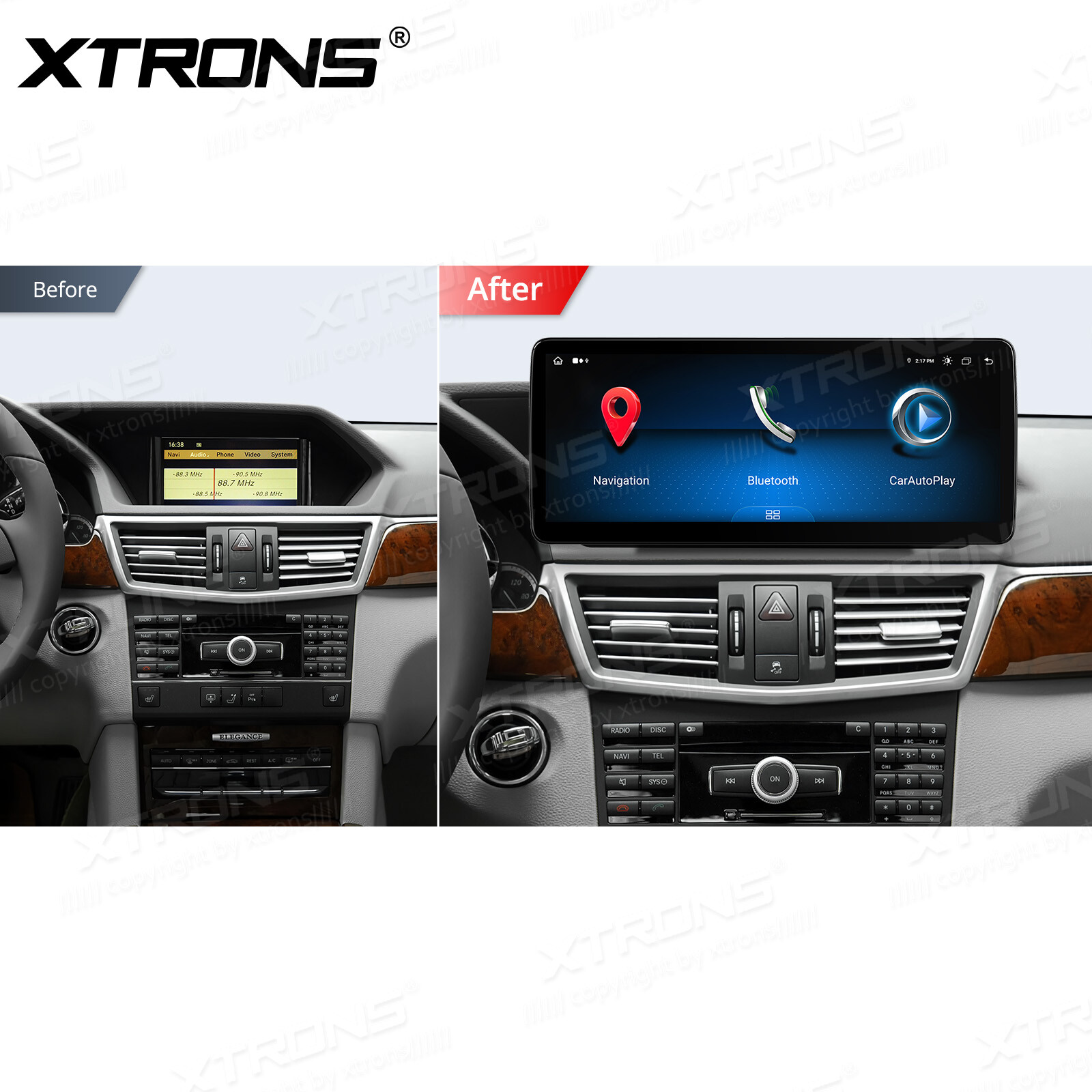 12.3″ HD Android 14 Retrofit Car Stereo Navi For Benz E-Class S212 W212 NTG4.0