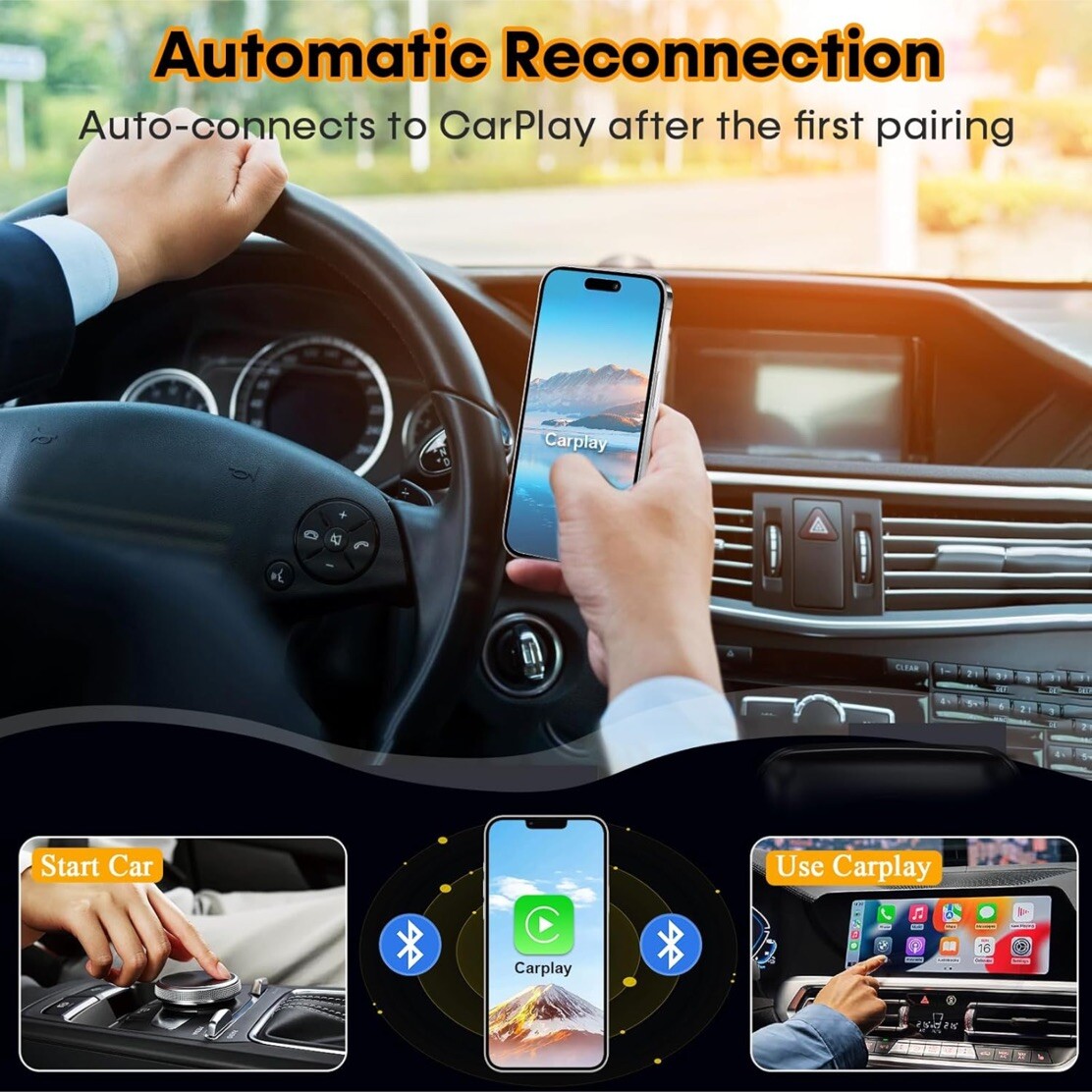 PEMACOM Wireless CarPlay Adapter Fast-Connect For iPhone IOS 9+ Car BRAND NEW