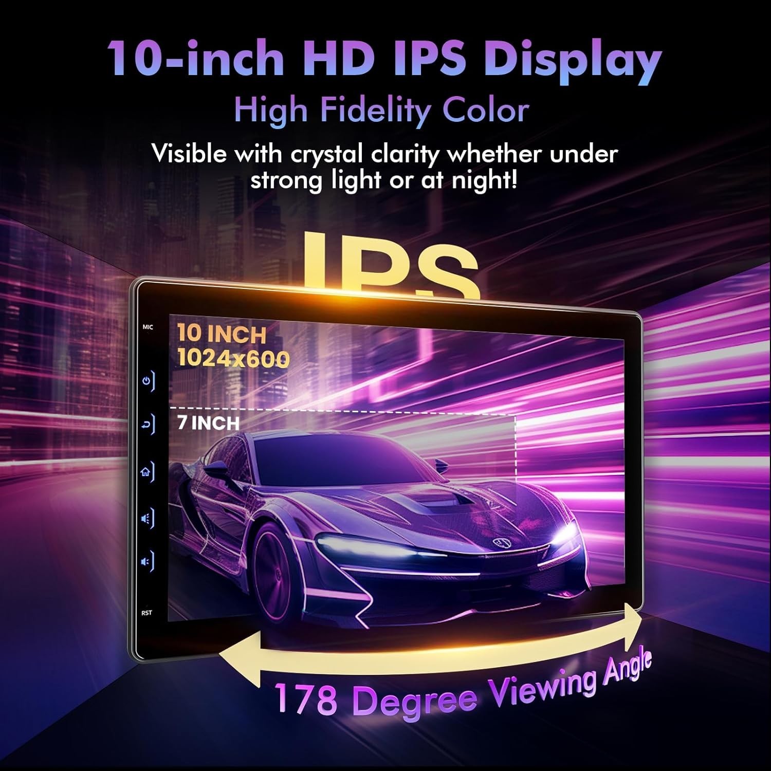 10 Inch IPS Touch Screen Car Stereo – Wireless CarPlay & Android Auto Ready