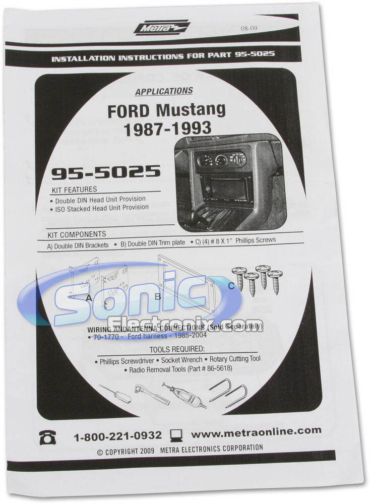 1987-1993 Ford Mustang Double DIN Car Stereo Package | Pioneer