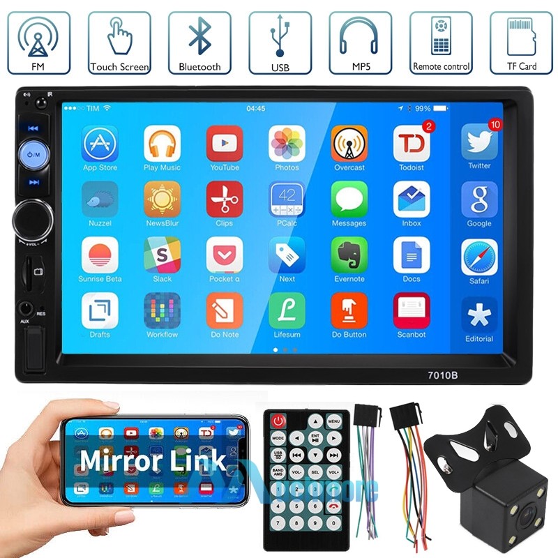 7″ LCD Car Bluetooth MP5 MP3 Player 2DIN In-Dash FM Radio+HD Night Vision Camera