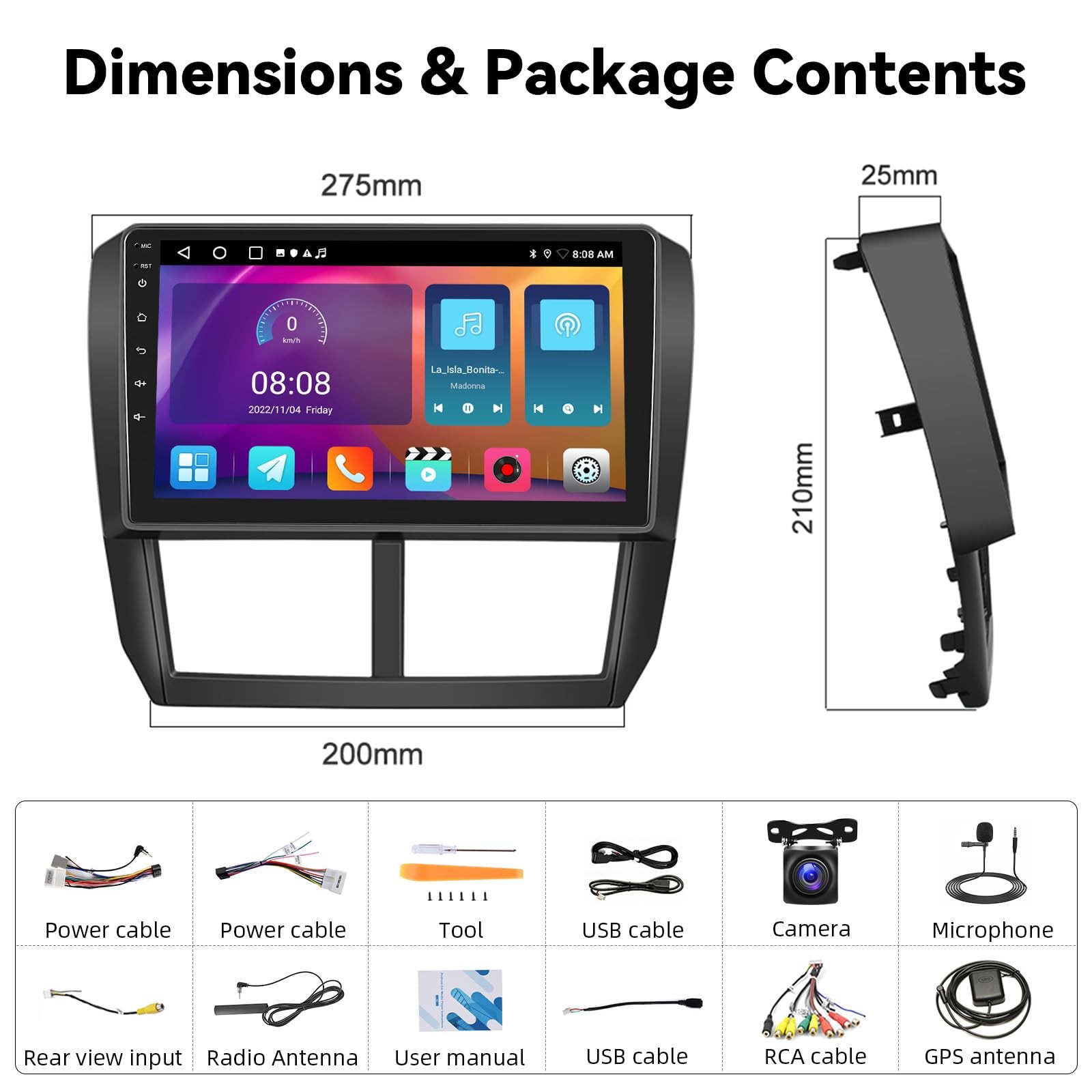 Unitopsci 2G64G Car Stereo For Subaru Forester Impreza Wrx 2008-2012 Wireless