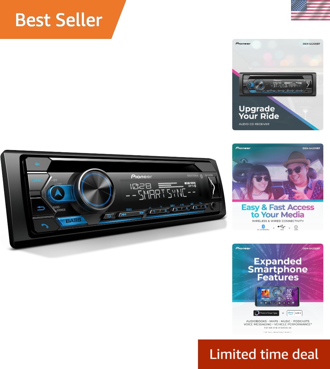 Brand New 1-Din CD Receiver Black