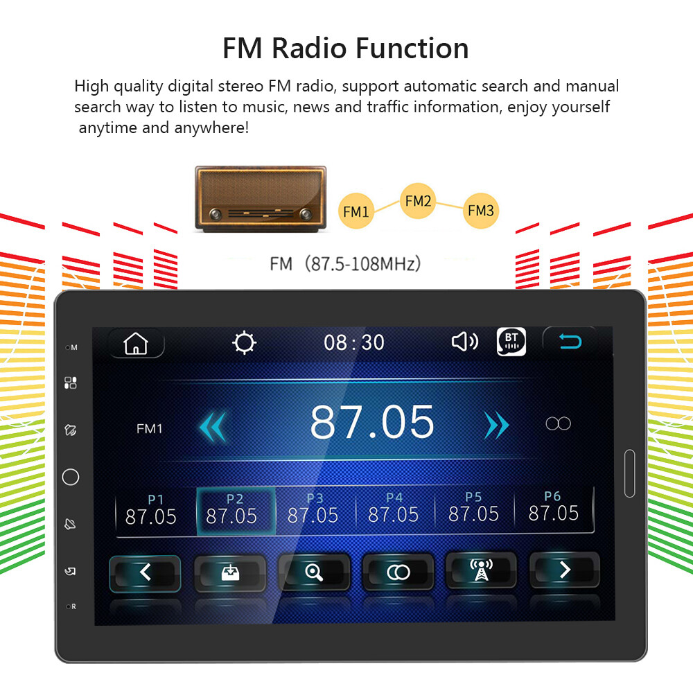 10.1″ Single 1 Din Apple/Android Carplay Rotatable Screen Car Stereo Radio + Cam