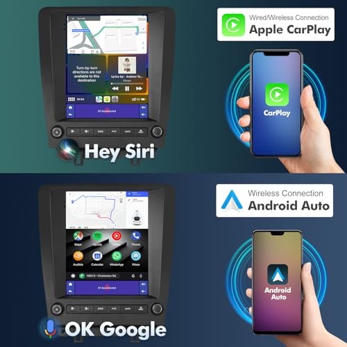 9.7″ IPS Touchscreen Android 12 CarPlay Stereo for Ford Mustang 2010-14 Wireless