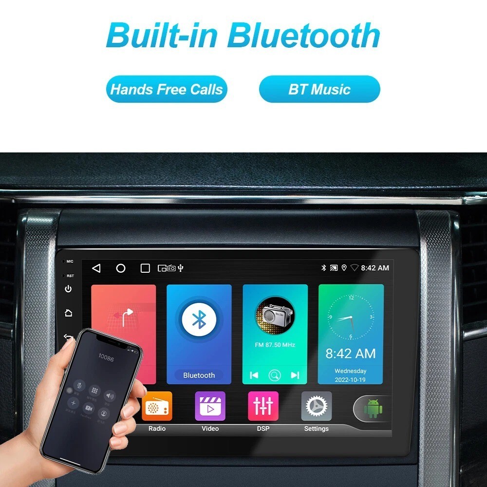 KHH 10.1″ Double 2 DIN Android 11 Car Stereo Radio 2+32G CarPlay WiFi GPS+Camera