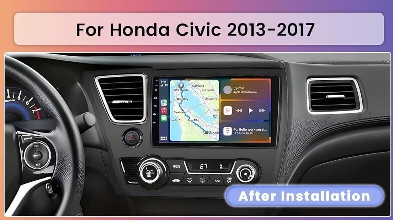 9” Car Radio Wireless Android Auto CarPlay GPS 4+32GB For 2013-2017 Honda CIVIC