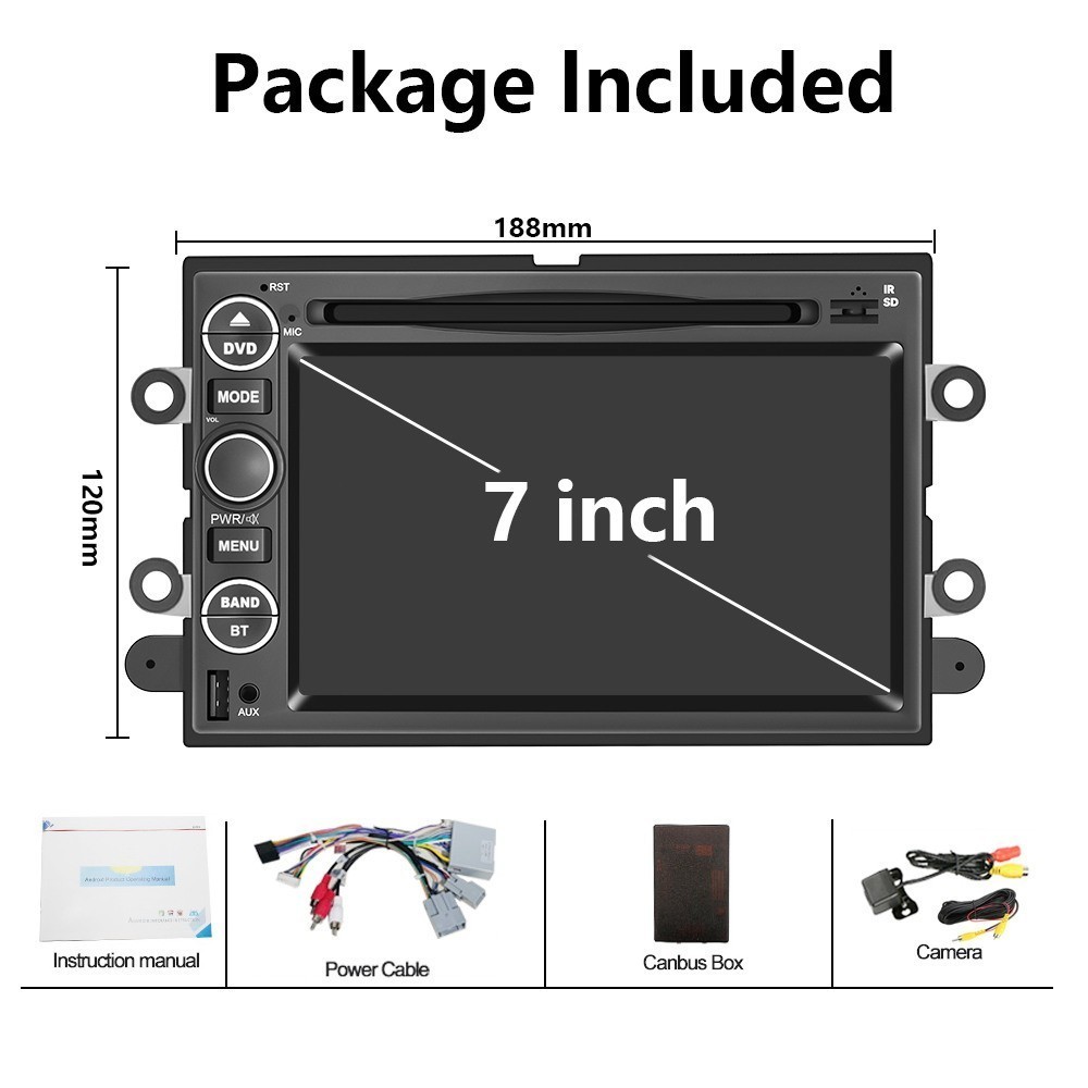 Car DVD CD Stereo Radio Apple Carplay Navi +Camera For Ford Expedition 2007-2014