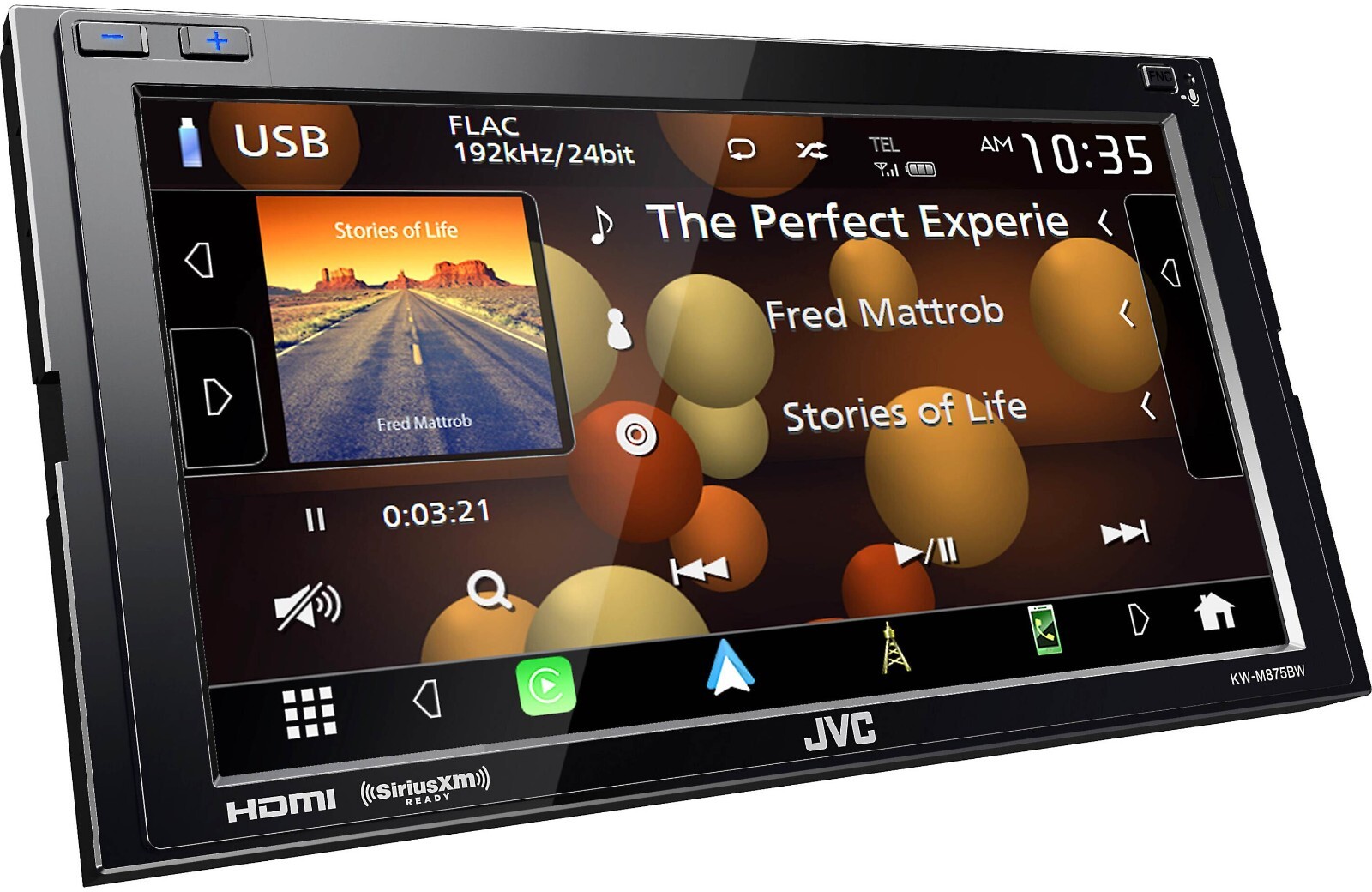 JVC KW-M875BW Multimedia Wireless Apple CarPlay Android Auto Bluetooth HDMI USB
