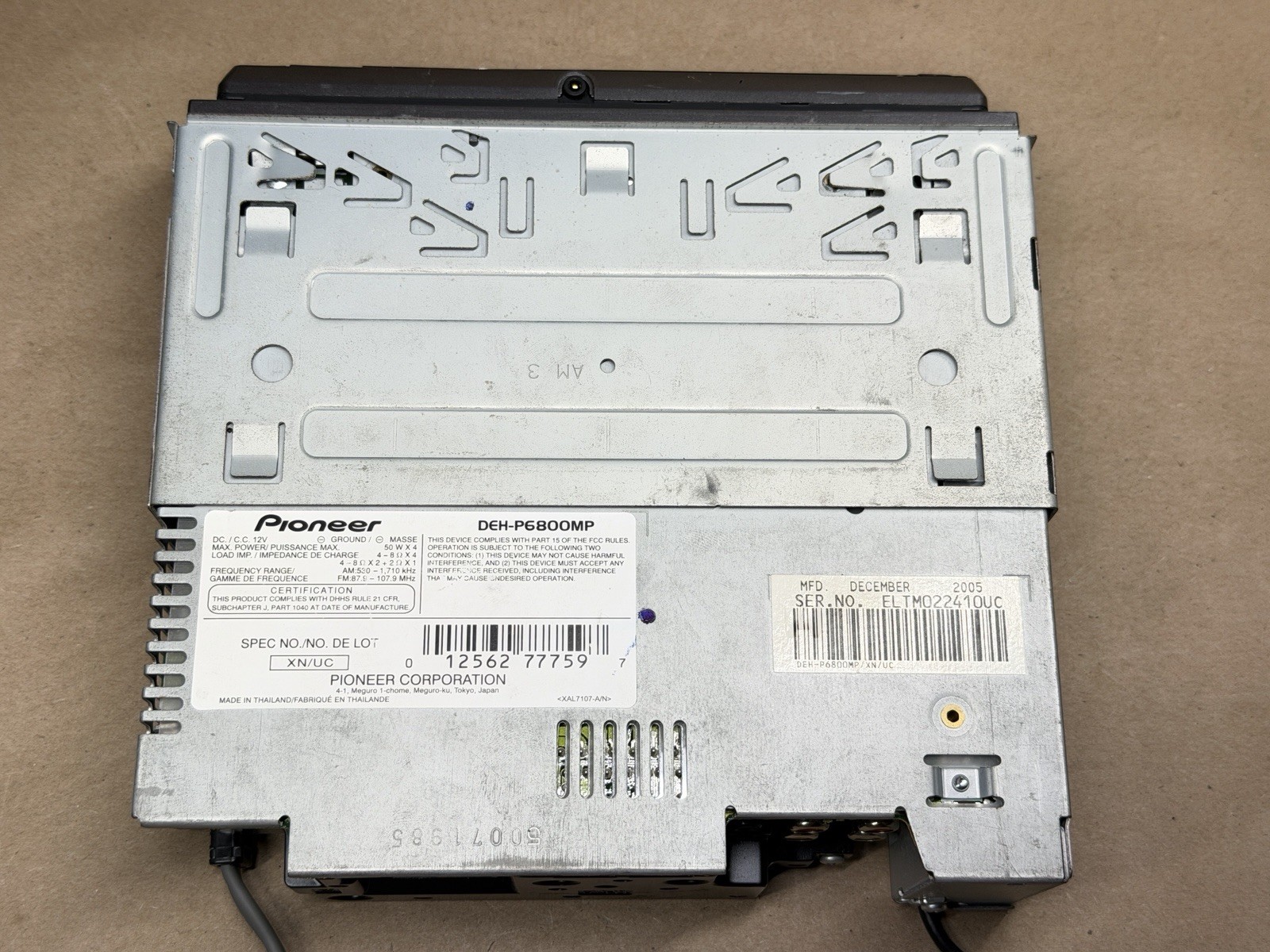 Pioneer DEH-P6800MP Car Stereo CD MP3 Player *Damaged* FOR PARTS AS IS