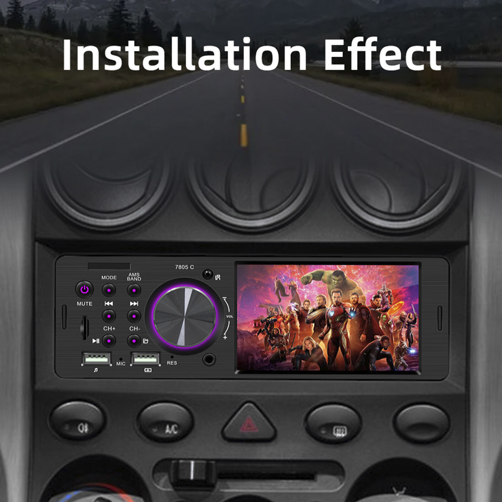 MP5 Car Player 1Din 4.1 Inch Touch Screen Car Stereo Bluetooth w/Backup Camera B