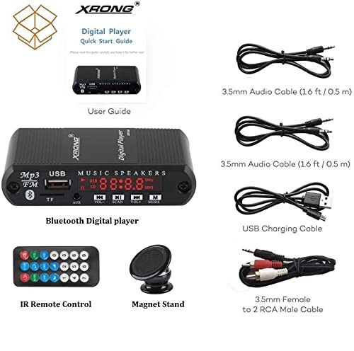 Bluetooth Audio Receiver FM Radio,MP3 Digital Player,LED 4-Digital Display,SD…