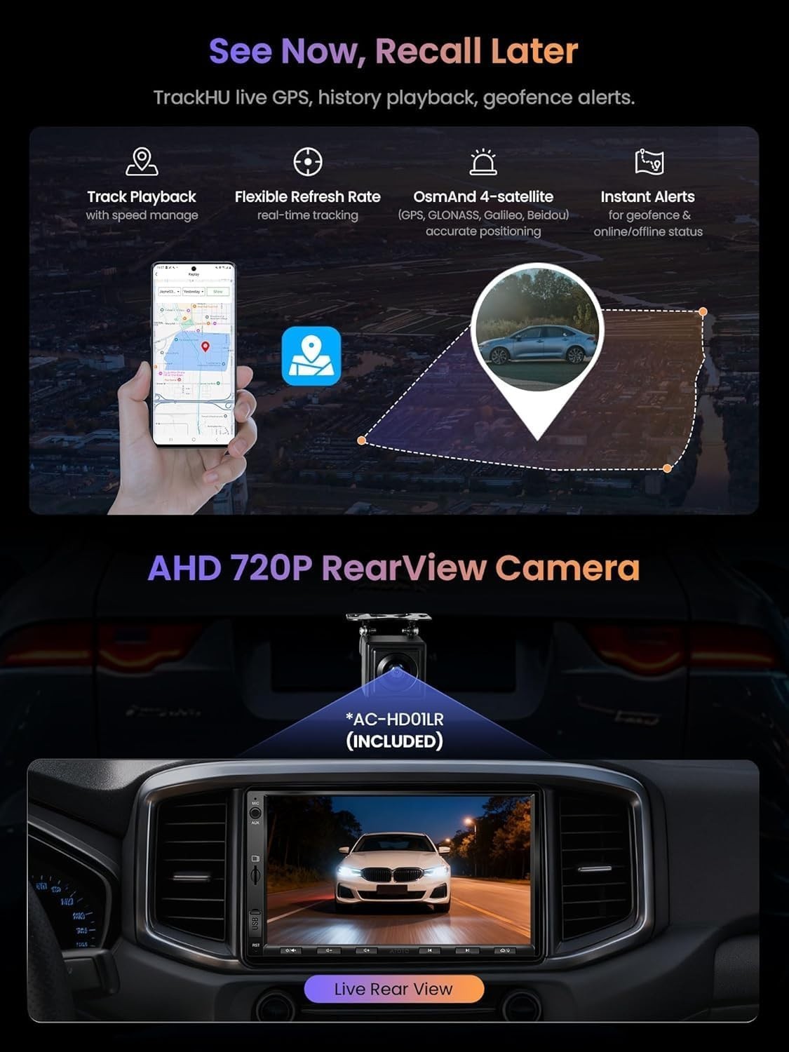 Wireless CarPlay Android Auto Car Stereo 2+32GB Touchscreen