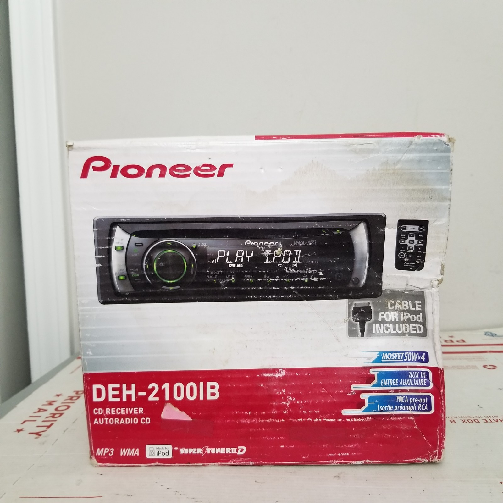 Pioneer DEH-2100IB Car CD Receiver with MP3/WMA Playback iPod Connectivity NEW