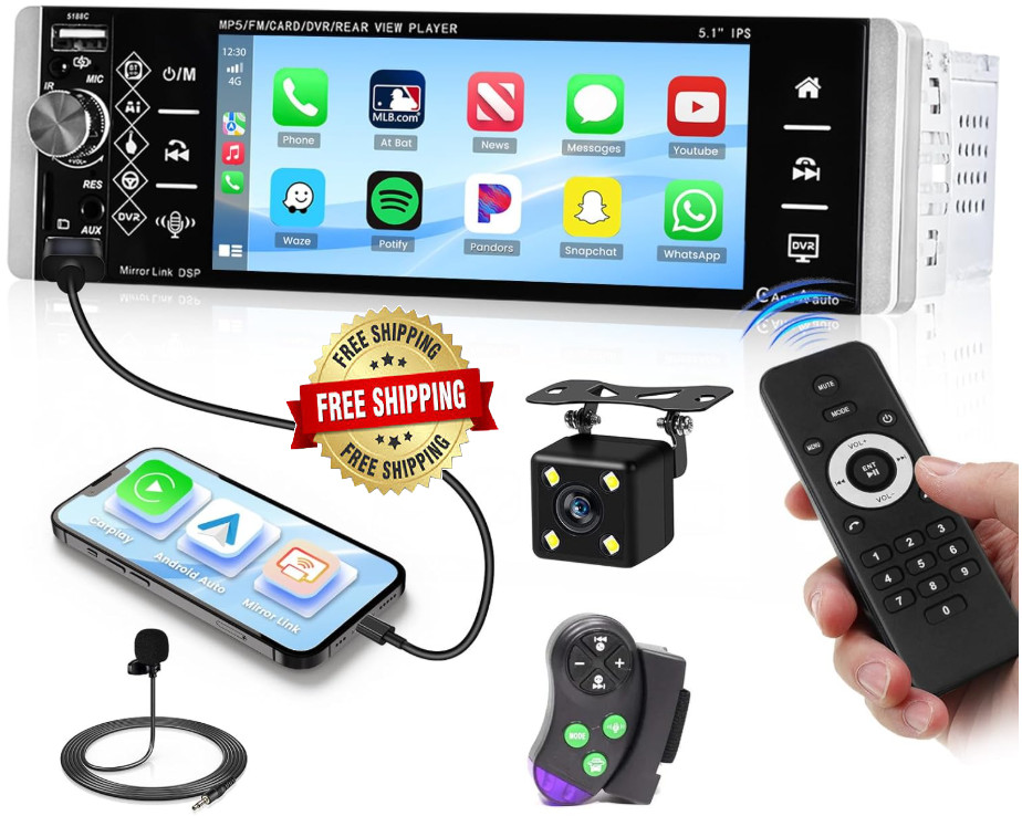 Estereo De Pantalla con Bluetooth Para Coche Carro Auto MP5 Player RCA/AUX/USB/T