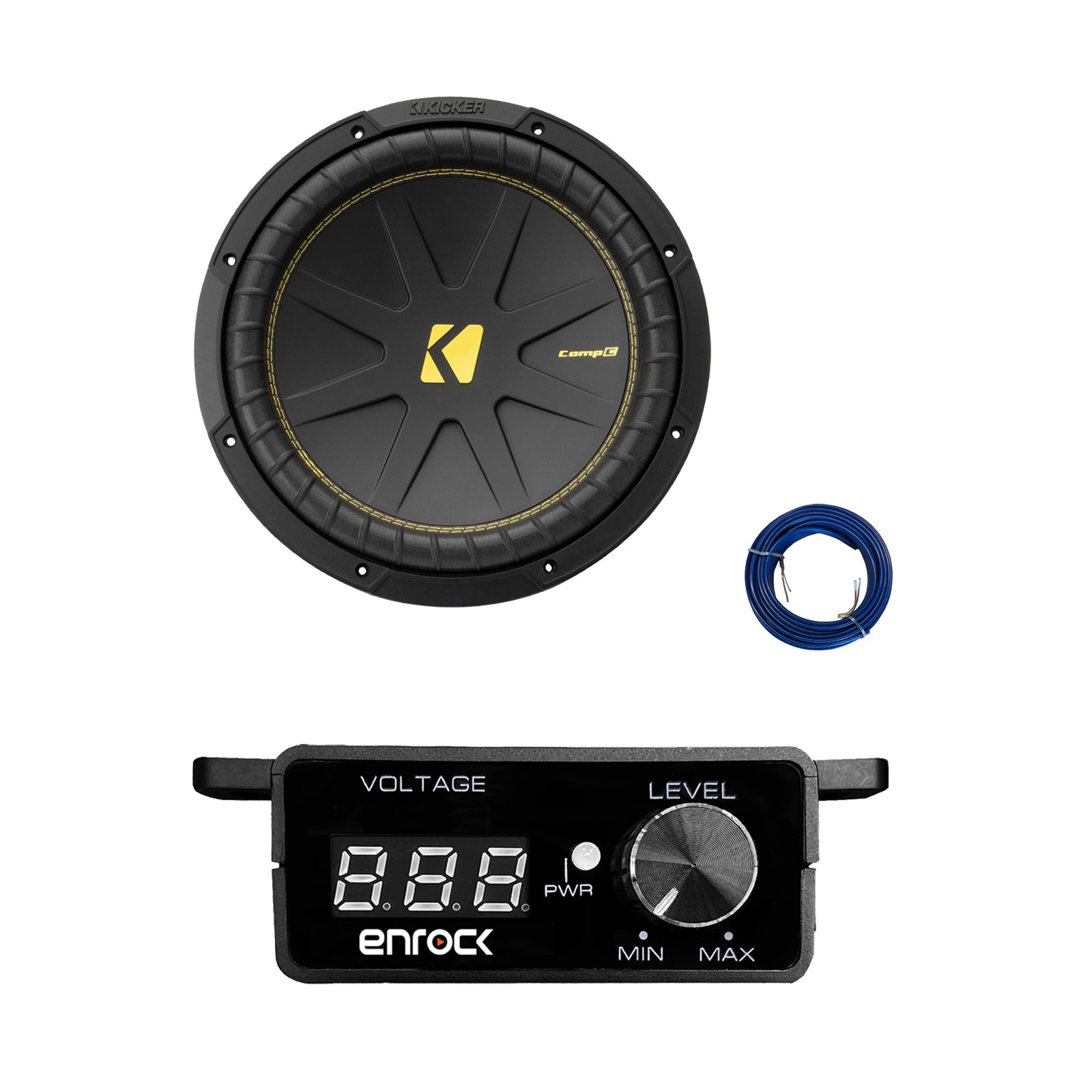 Kicker 8″ 400 Watt DVC Car Audio Subwoofer, Bass Knob with Wire
