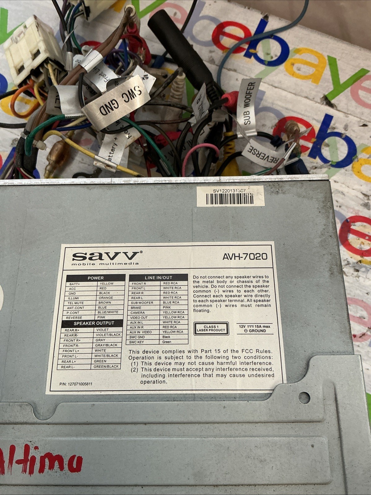 Rare Discontinued SAVV AVH-7020 CD Player Tested W/Control