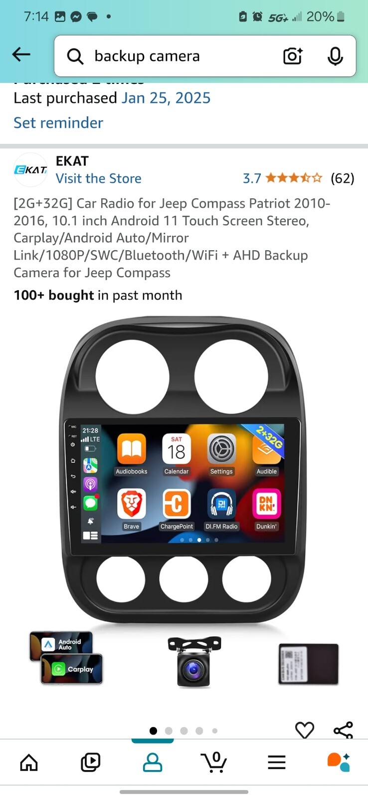 2010 -2016 Jeep Patriot or Compass Car play touch screen Bluetooth radio