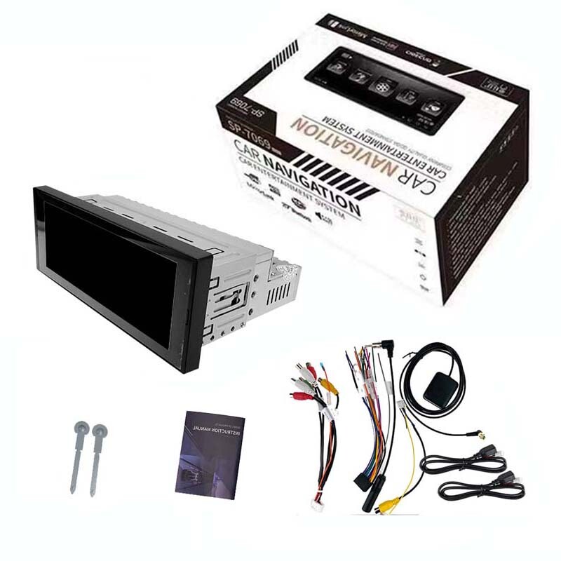 Single 1 Din Car Android Multimedia Player 6.9″ Touch Screen GPS WiFi Car Radio