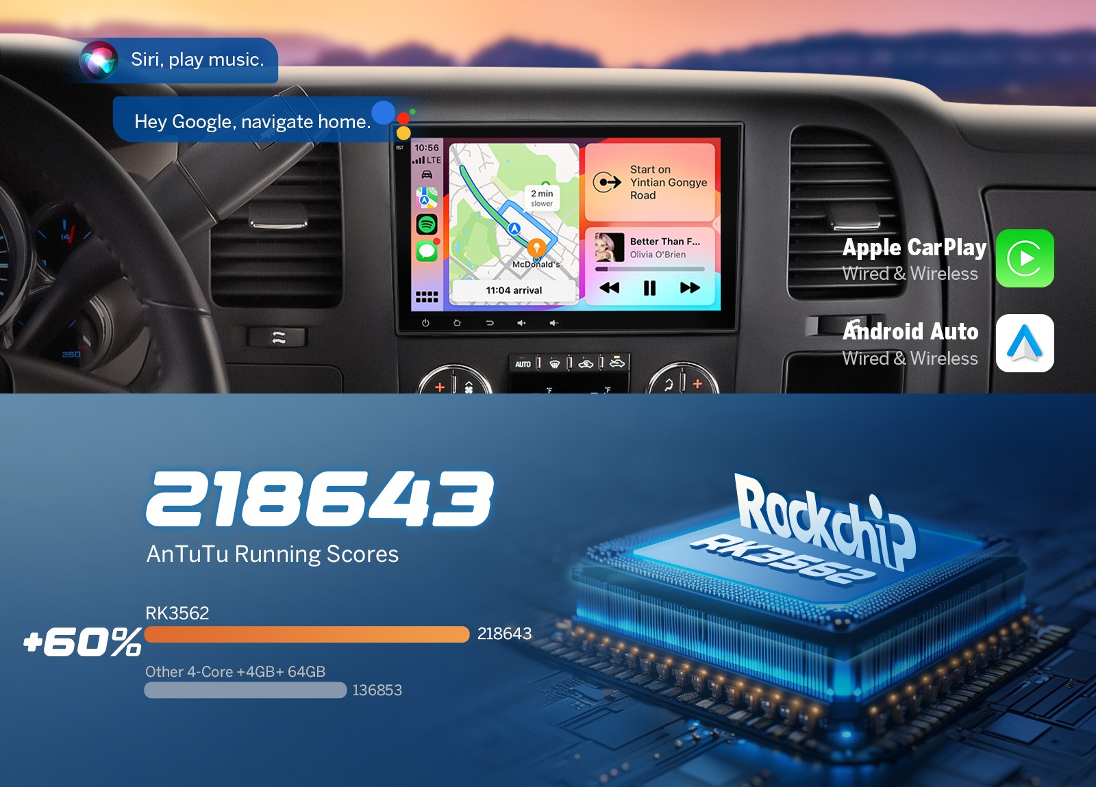 Android 14 8″ IPS Car Stereo for Chevy Equinox 2007-2009 Wireless CarPlay 4+64G