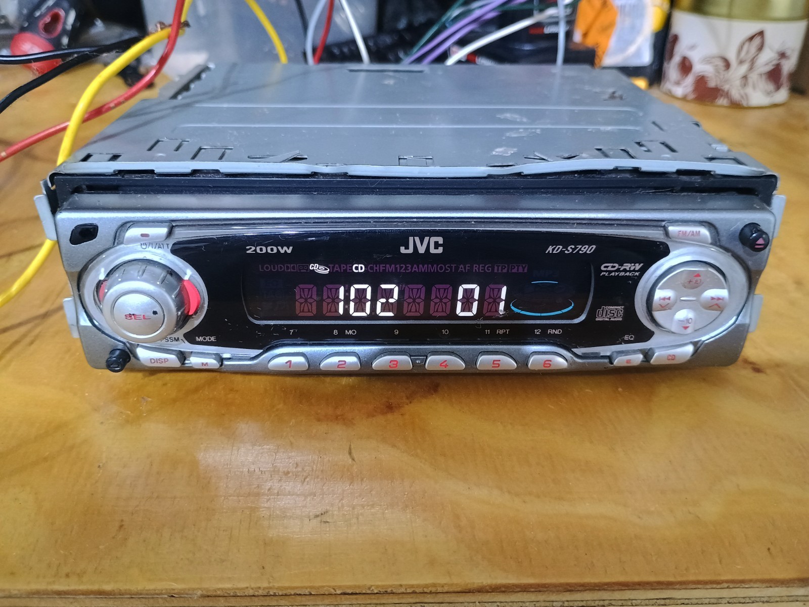 JVC KD-S790 Single DIN MP3 CD Receiver Car Stereo w/ Harness Tested