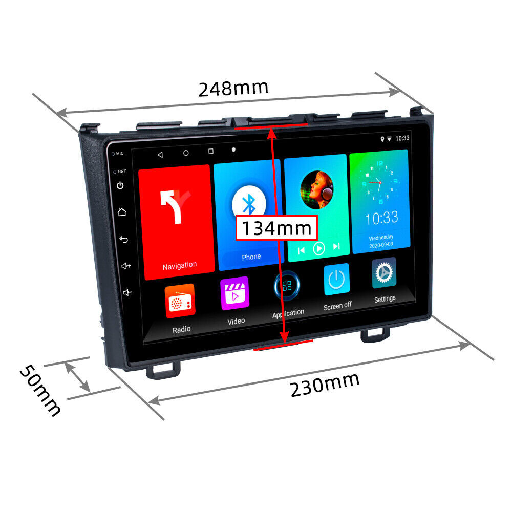 For Honda CRV 2007-2011 Car Stereo Radio 9” Android 15 Carplay GPS Navi WIFI BT