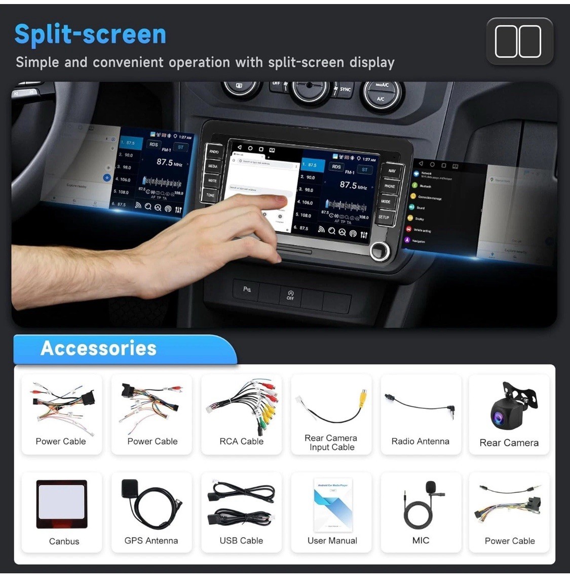 YMT Android Car Stereo Radio VW Golf Jetta Passat Tiguan CarPlay GPS CANBUS