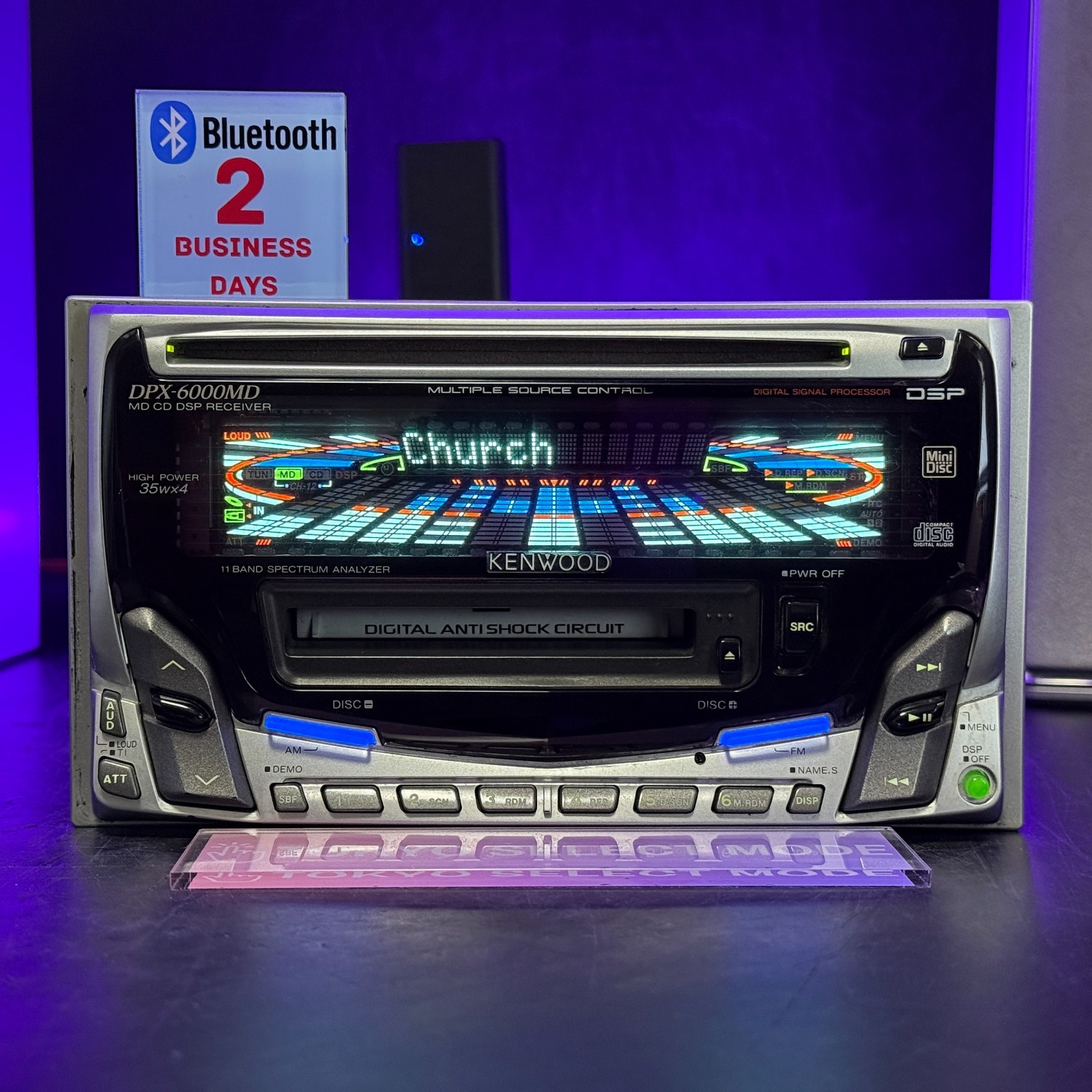 Kenwood DPX-6000MD 2DIN CD MD Car Audio Added Bluetooth JDM DSP Tested In Stock