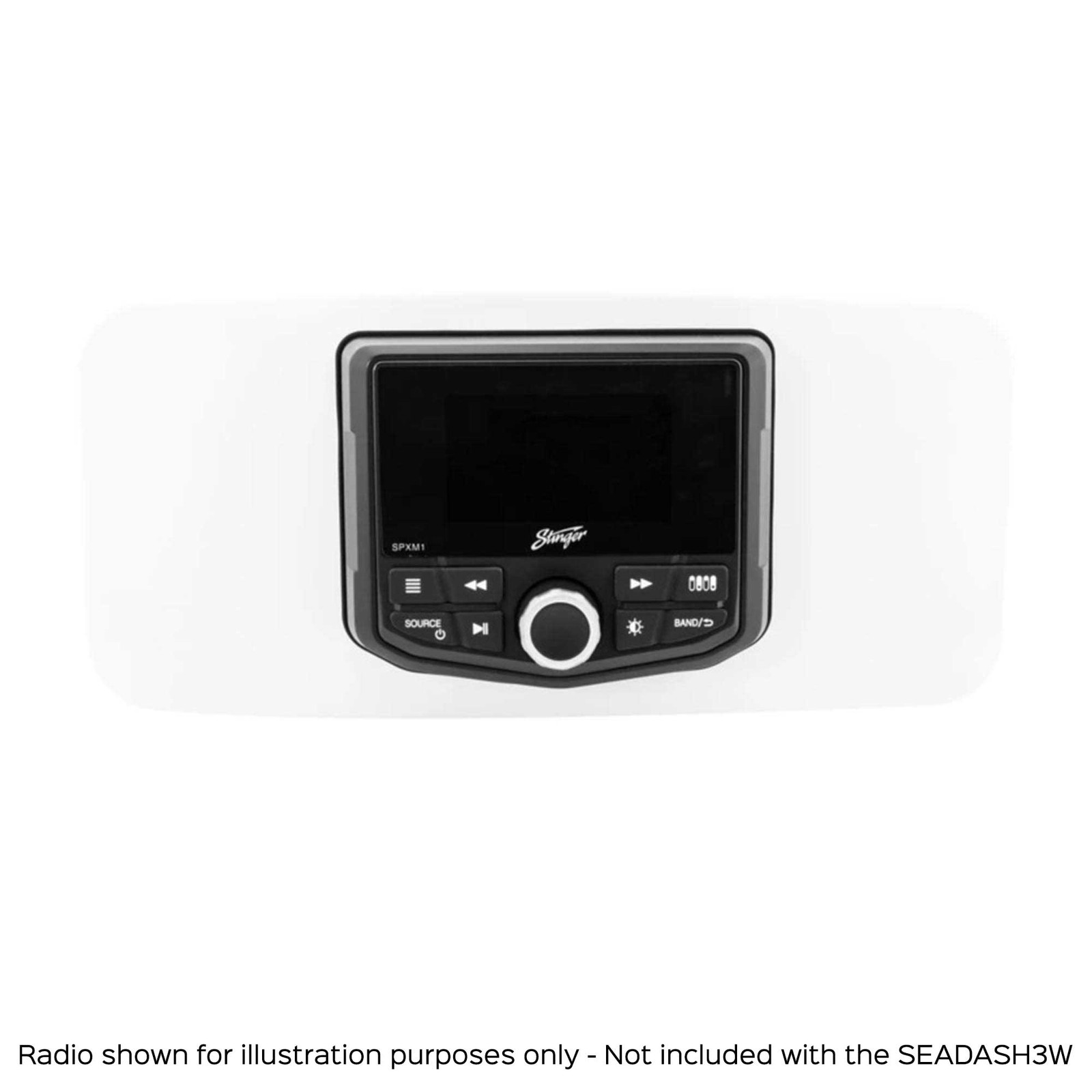 Kicker KMC5 Marine Radio With Stinger SEADASH3W 3″ Kit White SMRAUXUSB3 Usb/Aux